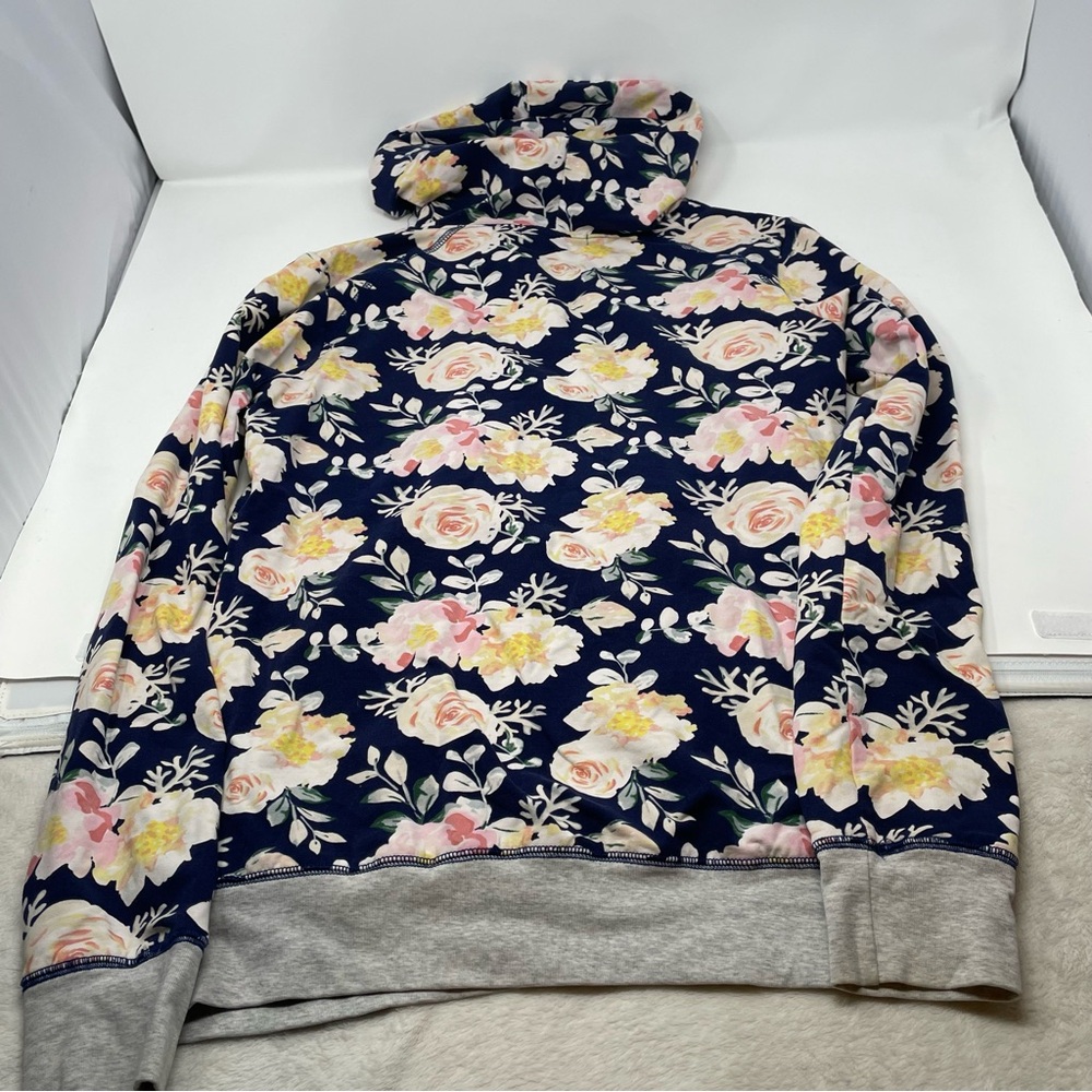 Latched Mama Nursing Hoodie size Large OG Navy Floral Top - Picture 7 of 8
